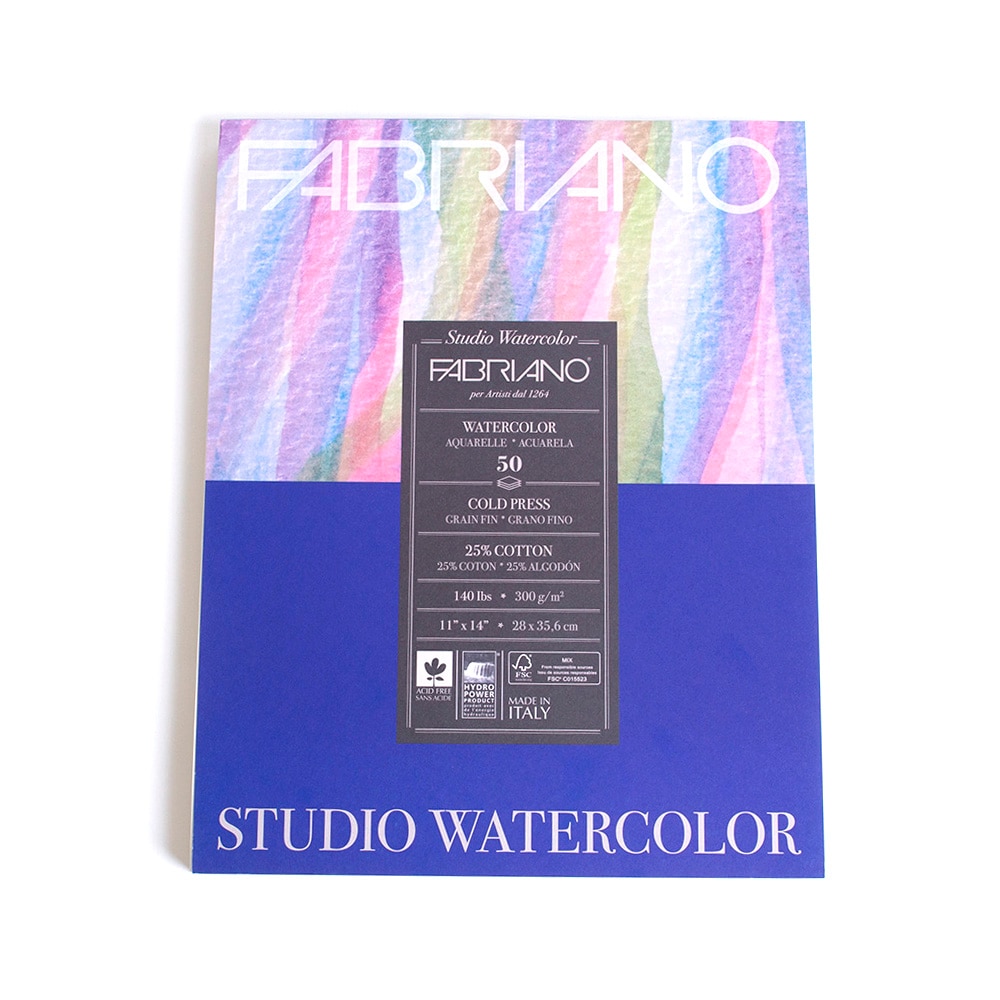 Fabriano, Sketchbooks & Pads, Art & School, 11"x14", Studio, 140#, Cold Press, Watercolor, 50 sheet, 243545